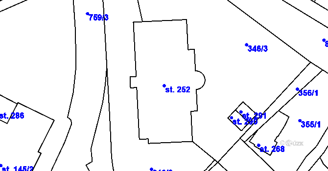 Parcela st. 252 v KÚ Jablonec nad Jizerou, Katastrální mapa
