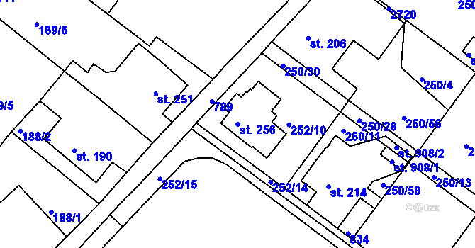 Parcela st. 256 v KÚ Jablonec nad Jizerou, Katastrální mapa