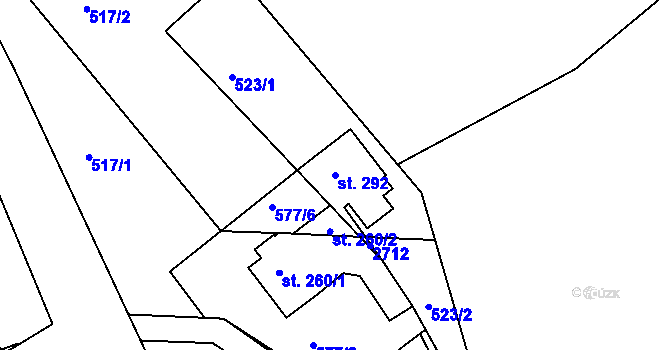 Parcela st. 292 v KÚ Jablonec nad Jizerou, Katastrální mapa