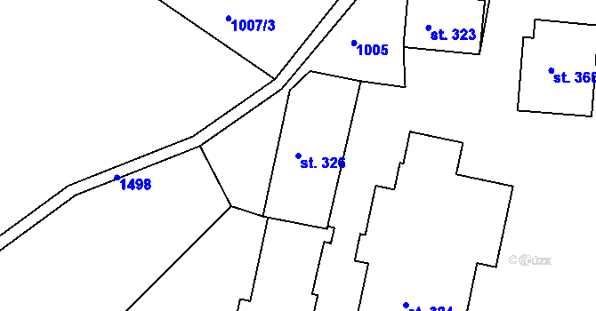 Parcela st. 326 v KÚ Jablonec nad Jizerou, Katastrální mapa