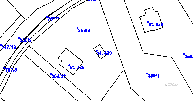 Parcela st. 439 v KÚ Jablonec nad Jizerou, Katastrální mapa