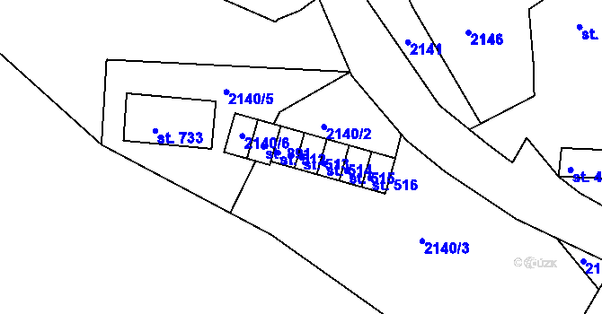 Parcela st. 513 v KÚ Jablonec nad Jizerou, Katastrální mapa