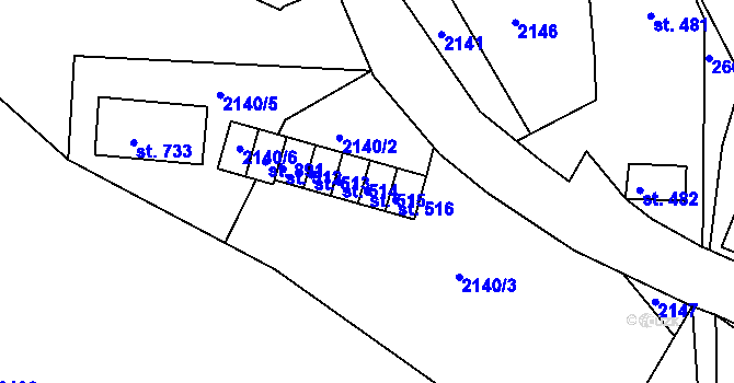Parcela st. 515 v KÚ Jablonec nad Jizerou, Katastrální mapa