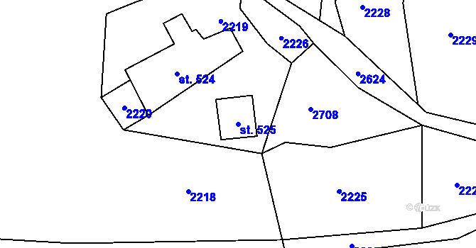 Parcela st. 525 v KÚ Jablonec nad Jizerou, Katastrální mapa