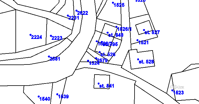 Parcela st. 526 v KÚ Jablonec nad Jizerou, Katastrální mapa