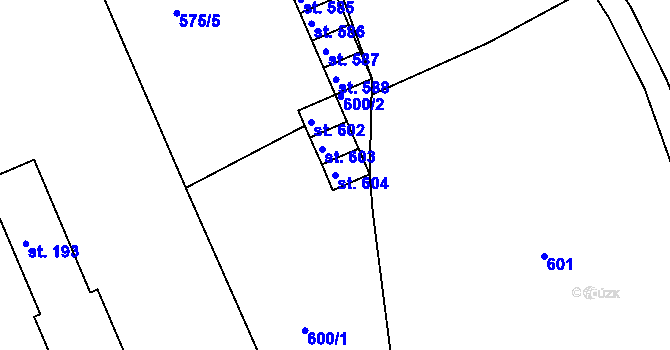 Parcela st. 604 v KÚ Jablonec nad Jizerou, Katastrální mapa