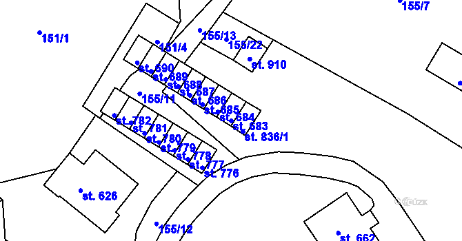 Parcela st. 683 v KÚ Jablonec nad Jizerou, Katastrální mapa