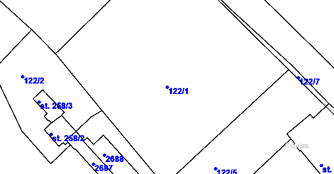 Parcela st. 122/1 v KÚ Jablonec nad Jizerou, Katastrální mapa