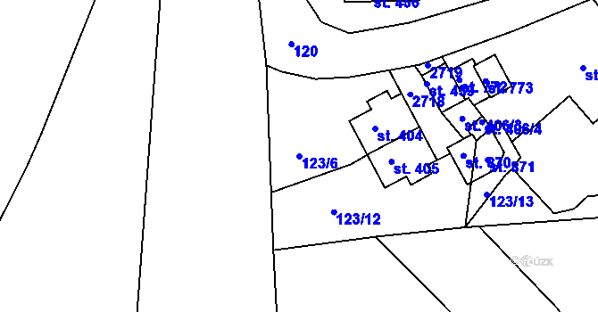 Parcela st. 123/6 v KÚ Jablonec nad Jizerou, Katastrální mapa
