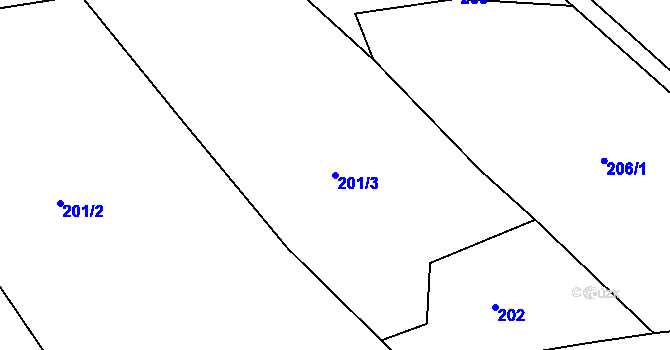 Parcela st. 201/3 v KÚ Jablonec nad Jizerou, Katastrální mapa
