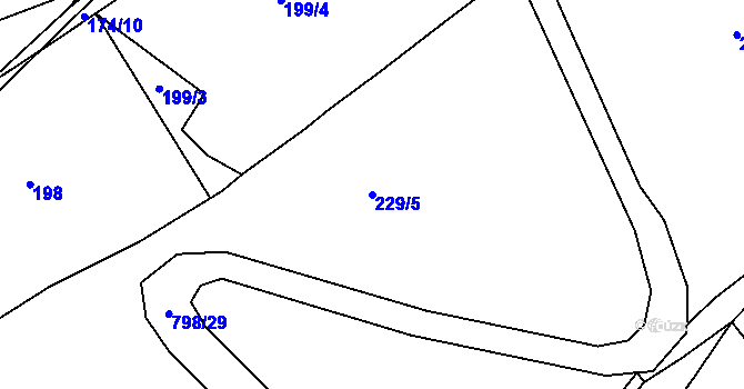 Parcela st. 229/5 v KÚ Jablonec nad Jizerou, Katastrální mapa