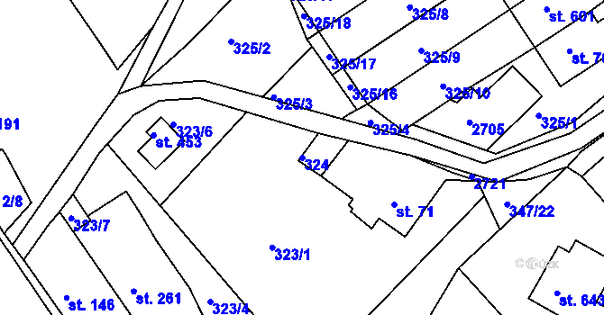 Parcela st. 324 v KÚ Jablonec nad Jizerou, Katastrální mapa