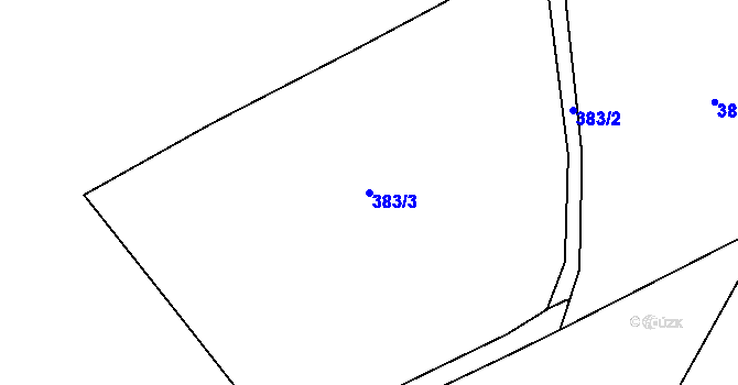 Parcela st. 383/3 v KÚ Jablonec nad Jizerou, Katastrální mapa