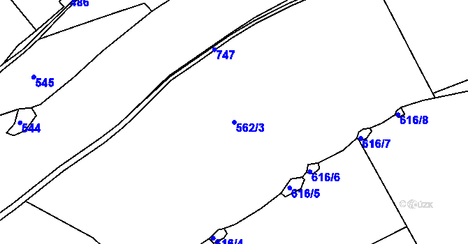 Parcela st. 562/3 v KÚ Jablonec nad Jizerou, Katastrální mapa