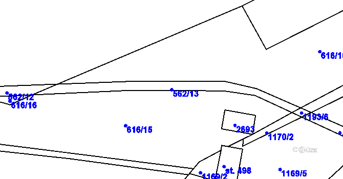 Parcela st. 562/13 v KÚ Jablonec nad Jizerou, Katastrální mapa