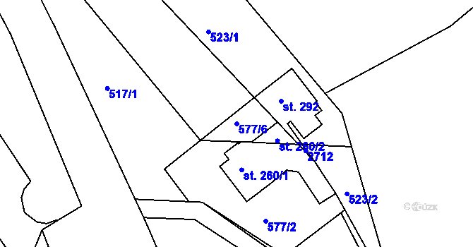 Parcela st. 577/6 v KÚ Jablonec nad Jizerou, Katastrální mapa