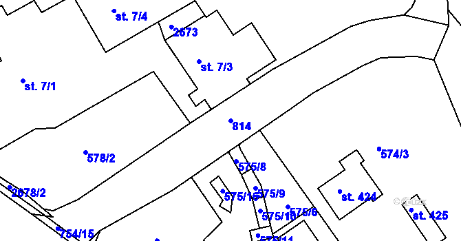 Parcela st. 814 v KÚ Jablonec nad Jizerou, Katastrální mapa
