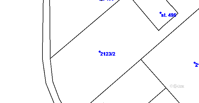 Parcela st. 2123/2 v KÚ Jablonec nad Jizerou, Katastrální mapa