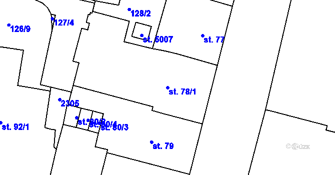 Parcela st. 78/1 v KÚ Jablonec nad Nisou, Katastrální mapa