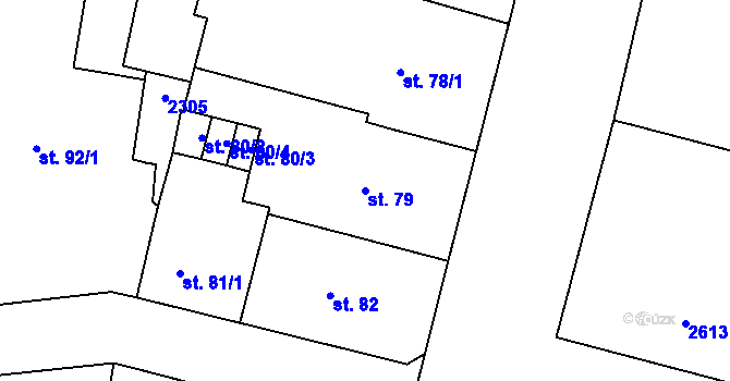 Parcela st. 79 v KÚ Jablonec nad Nisou, Katastrální mapa