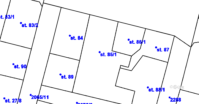 Parcela st. 85/1 v KÚ Jablonec nad Nisou, Katastrální mapa