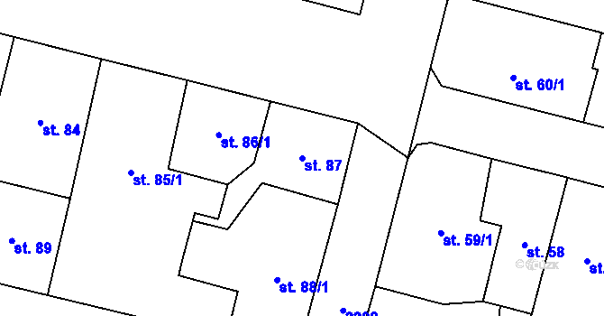 Parcela st. 87 v KÚ Jablonec nad Nisou, Katastrální mapa