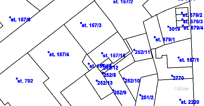 Parcela st. 157/16 v KÚ Jablonec nad Nisou, Katastrální mapa