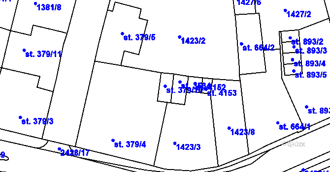 Parcela st. 379/10 v KÚ Jablonec nad Nisou, Katastrální mapa