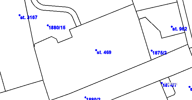 Parcela st. 469 v KÚ Jablonec nad Nisou, Katastrální mapa