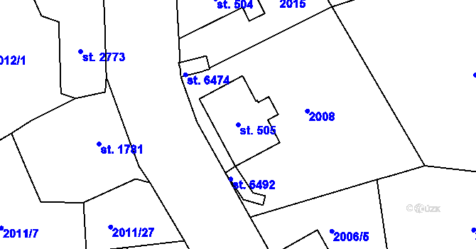 Parcela st. 505 v KÚ Jablonec nad Nisou, Katastrální mapa