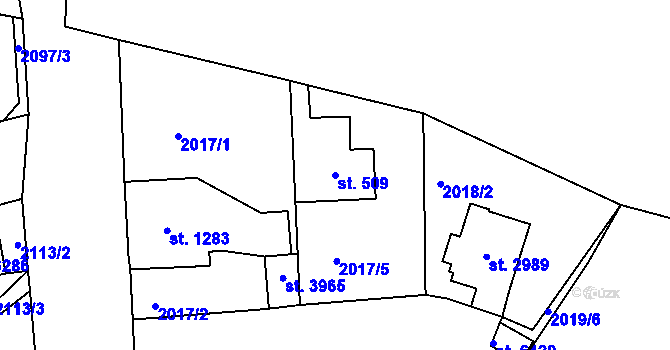 Parcela st. 509 v KÚ Jablonec nad Nisou, Katastrální mapa