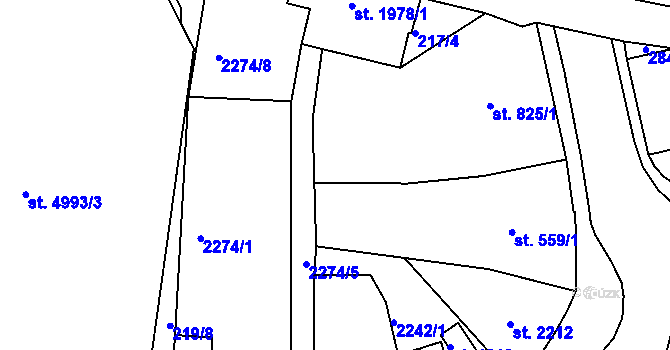 Parcela st. 559/3 v KÚ Jablonec nad Nisou, Katastrální mapa