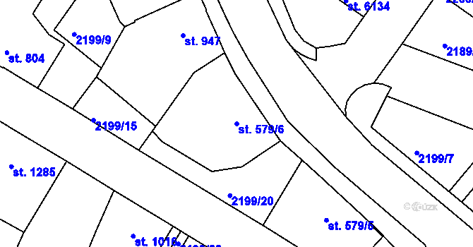 Parcela st. 579/6 v KÚ Jablonec nad Nisou, Katastrální mapa