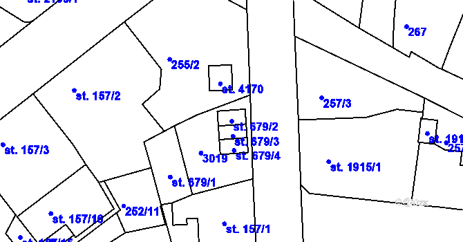 Parcela st. 679/2 v KÚ Jablonec nad Nisou, Katastrální mapa