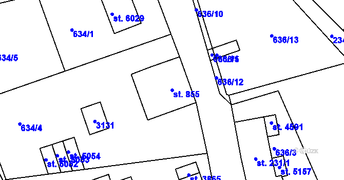 Parcela st. 855 v KÚ Jablonec nad Nisou, Katastrální mapa