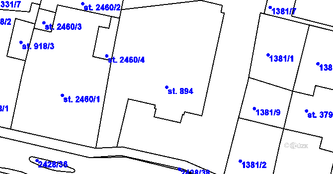 Parcela st. 894 v KÚ Jablonec nad Nisou, Katastrální mapa
