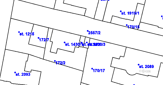 Parcela st. 1430/2 v KÚ Jablonec nad Nisou, Katastrální mapa