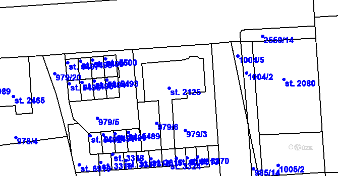 Parcela st. 2125 v KÚ Jablonec nad Nisou, Katastrální mapa