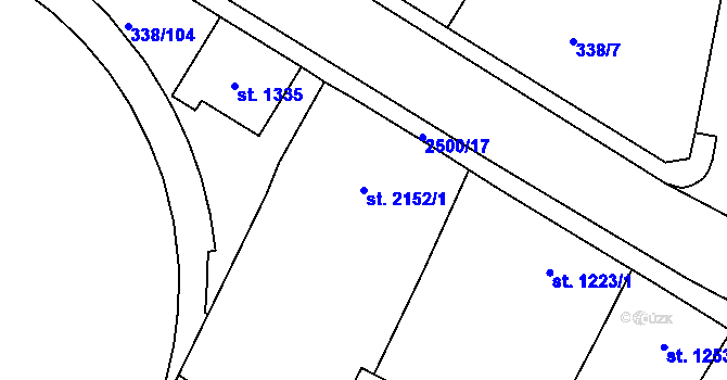 Parcela st. 2152/1 v KÚ Jablonec nad Nisou, Katastrální mapa