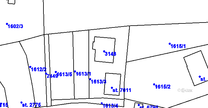Parcela st. 2250 v KÚ Jablonec nad Nisou, Katastrální mapa