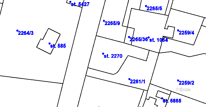 Parcela st. 2270 v KÚ Jablonec nad Nisou, Katastrální mapa