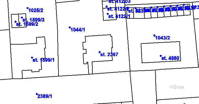 Parcela st. 2367 v KÚ Jablonec nad Nisou, Katastrální mapa