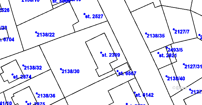 Parcela st. 2369 v KÚ Jablonec nad Nisou, Katastrální mapa