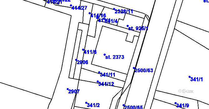 Parcela st. 2373 v KÚ Jablonec nad Nisou, Katastrální mapa