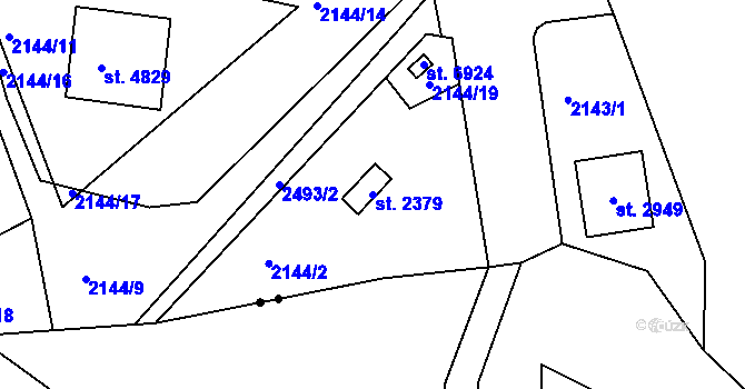 Parcela st. 2379 v KÚ Jablonec nad Nisou, Katastrální mapa