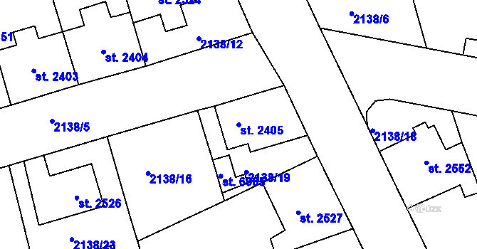 Parcela st. 2405 v KÚ Jablonec nad Nisou, Katastrální mapa