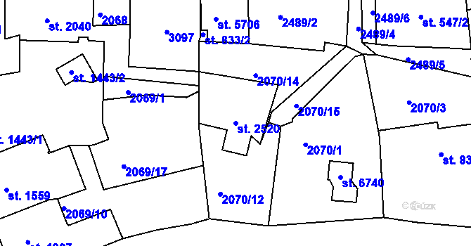 Parcela st. 2520 v KÚ Jablonec nad Nisou, Katastrální mapa