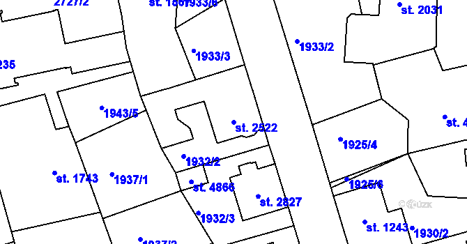 Parcela st. 2522 v KÚ Jablonec nad Nisou, Katastrální mapa