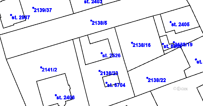 Parcela st. 2526 v KÚ Jablonec nad Nisou, Katastrální mapa
