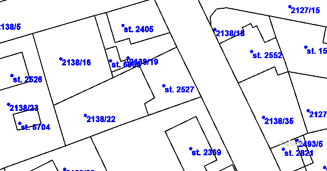 Parcela st. 2527 v KÚ Jablonec nad Nisou, Katastrální mapa